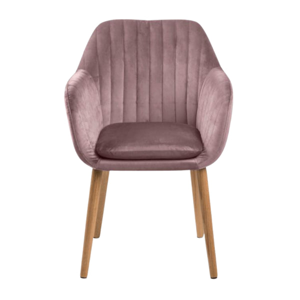 Sedia con braccioli Eris con gambe in legno