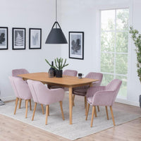 Sedia con braccioli Eris con gambe in legno